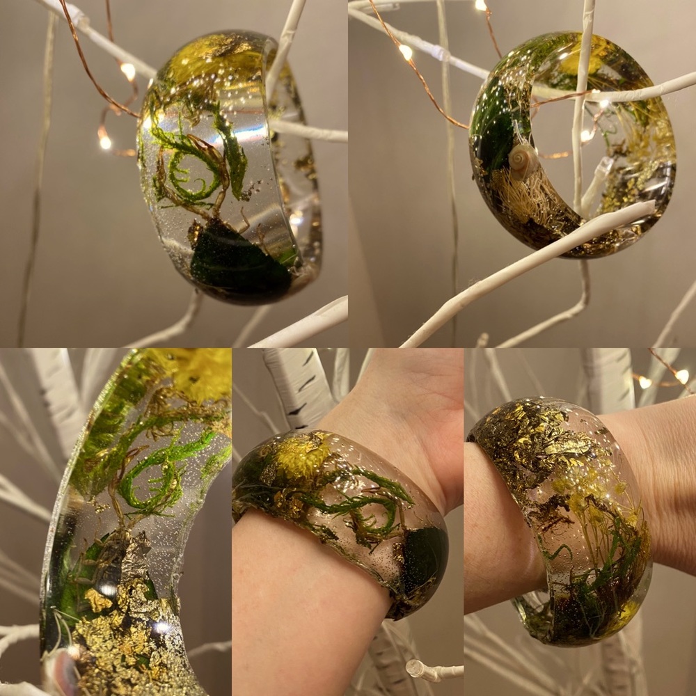 HUGE Terrarium Cuff Bangle Bracelet